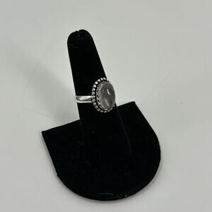 Clear quartz silver ring size 7